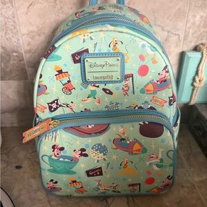 Loungefly Disney Parks Kids Backpack - Teal and Multicolor